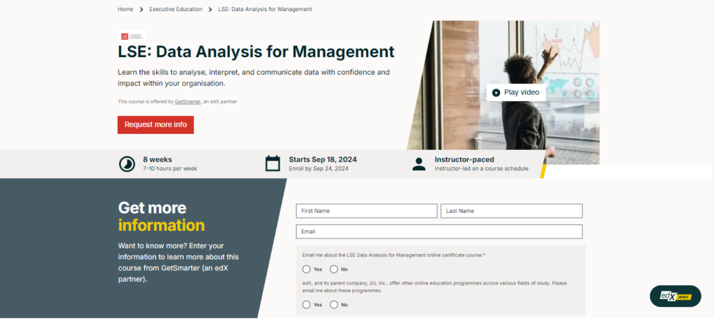 كورس تحليل البيانات للإدارة LSE أفضل كورس تحليل البيانات موقع دليل الوظائف السعودي