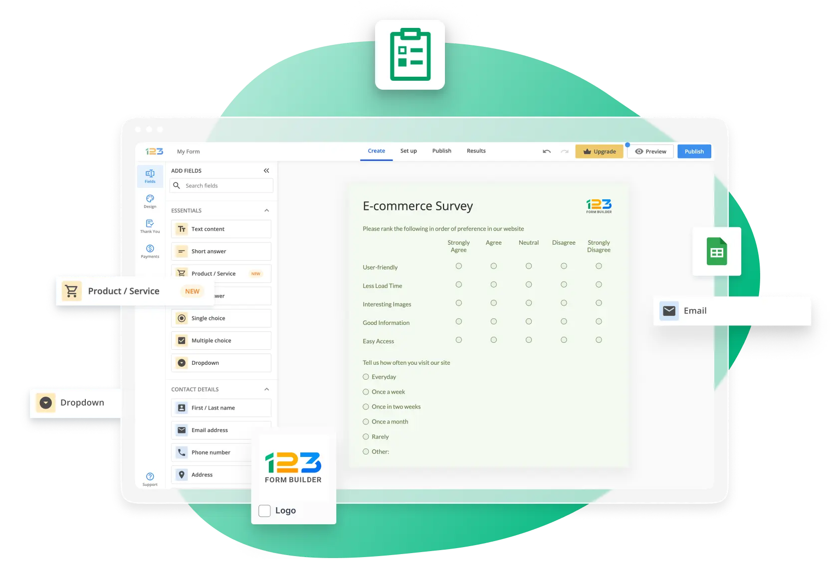 كيفية عمل استبيان الكتروني